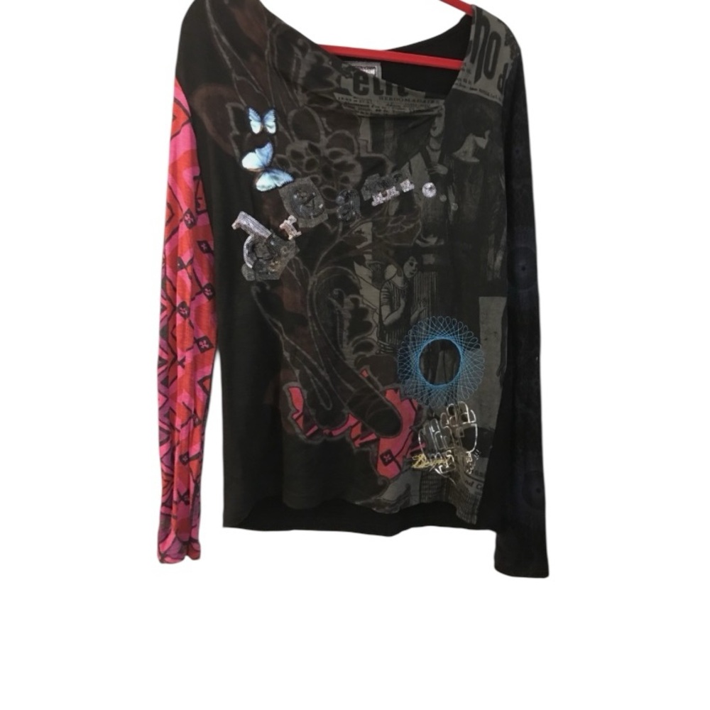 Desigual Multicolor Knitwear Patch Top Size Large